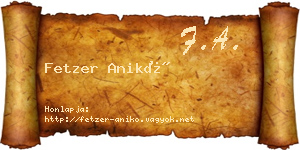 Fetzer Anikó névjegykártya